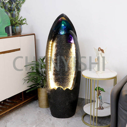 CHENYISHI Adornos creativos de agua circulante para sala de estar, tienda, bola de la fortuna Feng Shui, fuente de bola de transferencia, fuente de agua con LED de rocalla 