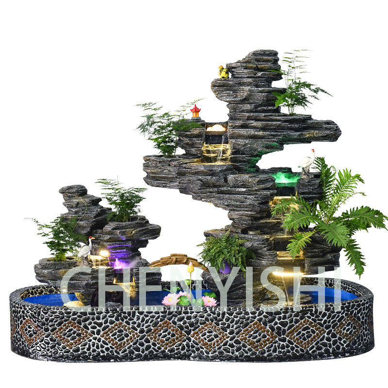 CHENYISHI Large Rockery Water Fountain Courtyard Fish Pond Fish Tank Villa Landscaping Landscape Ornaments Home Furnishings