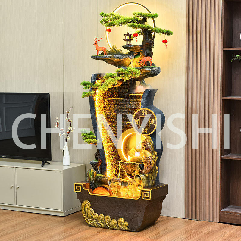 CHENYISHI Feng Shui ديكور إبداعي للمناظر الطبيعية، زخارف أرضية قائمة على الماء، نافورة مياه متدفقة 