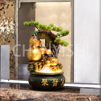 CHENYISHI Chinese Cornucopia Lucky Flowing Water Wealth-generating Ornaments Fountain Living Room Desktop Decorations Home Decor