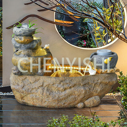 CHENYISHI Pastoral Feng Shui Fish Pond Floor Yard Water Fountain Outstanding Handmade Yard Villa Home Decoration