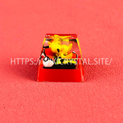 Pokémon Pikachu customized 1U keycap Pokémon keycap liquefied keycap craftsman keycap anime cherry MX keycap red keycap