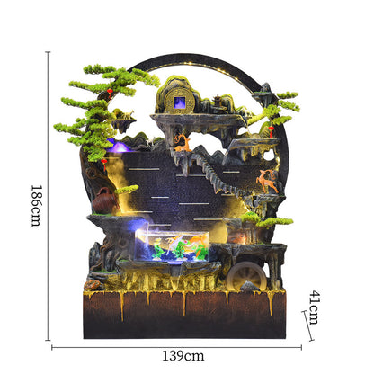 Muro cortina de agua, pantalla de pared de agua que fluye, adornos de fuente para pecera 
