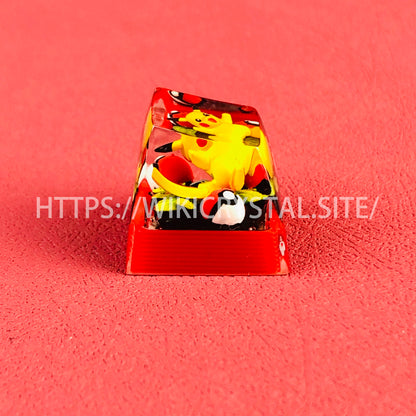 Pokémon Pikachu customized 1U keycap Pokémon keycap liquefied keycap craftsman keycap anime cherry MX keycap red keycap