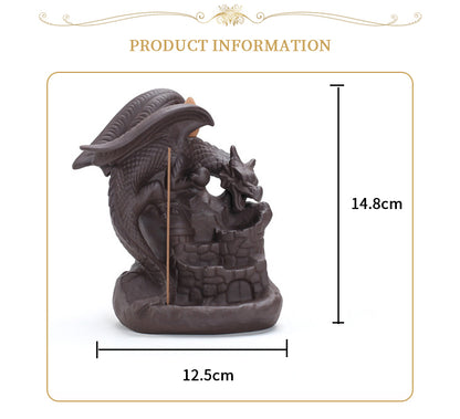 Dragon Censer Pterosaur Backflow Ceramic Backflow Incense Holder Stand Flying Dragon Zen Home Incense Burner