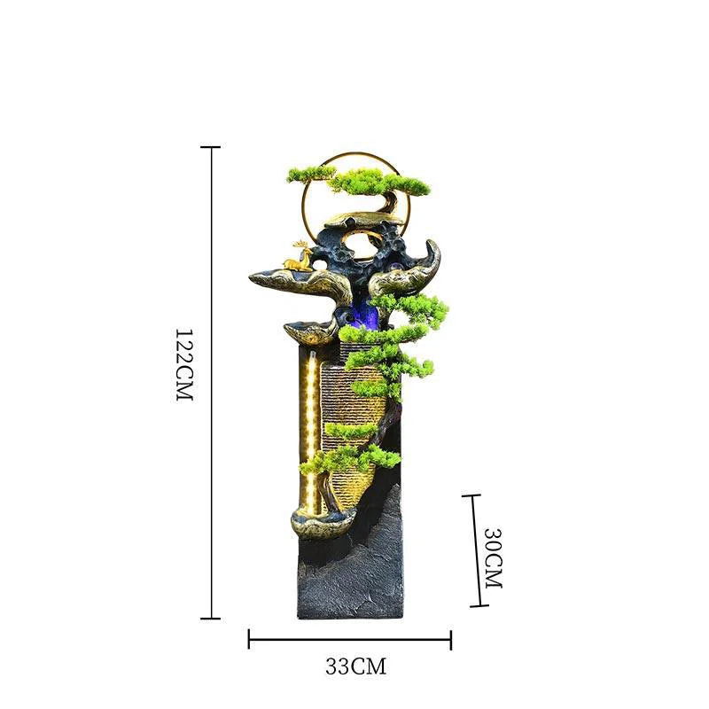 Rockery Lucky Waterfalls Fortune-enhancing Ornaments Large Water Curtain Wall Flowing Water Fountain Entrance Decor