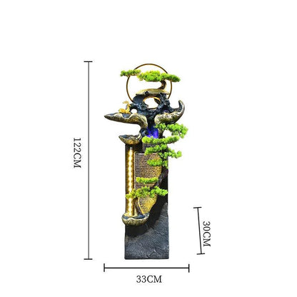 Rockery Lucky Waterfalls Fortune-enhancing Ornaments Large Water Curtain Wall Flowing Water Fountain Entrance Decor