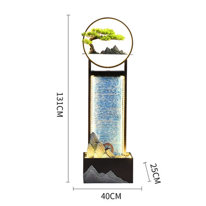 CHENYISHI Venta al por mayor Fuente de agua corriente de bambú de gran tamaño para piso Adornos de oficina Decoración de regalo de agua circulante de bambú 