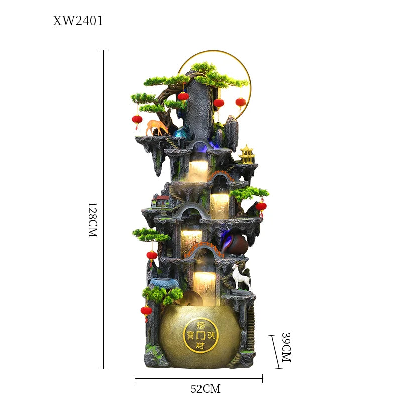نافورة مياه متدفقة على شكل نافورة راتنج من CHENYISHI لتزيين غرفة المعيشة من أجل زخرفة الثروة والشلالات التقليدية 