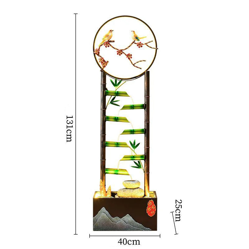 CHENYISHI Venta al por mayor Fuente de agua corriente de bambú de gran tamaño para piso Adornos de oficina Decoración de regalo de agua circulante de bambú 