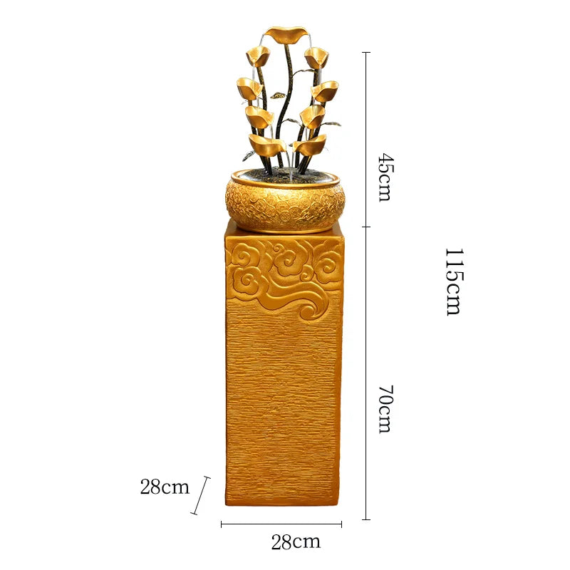 نافورة طاولة على شكل شجرة نقود ذهبية، شلالات دائرية إبداعية، زينة فنغ شوي لغرفة المعيشة وسطح المكتب 