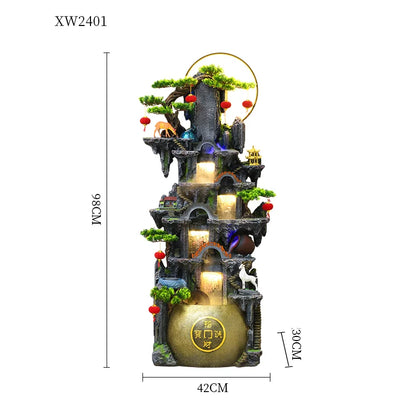 نافورة مياه متدفقة على شكل نافورة راتنج من CHENYISHI لتزيين غرفة المعيشة من أجل زخرفة الثروة والشلالات التقليدية 