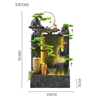 نافورة مياه حائطية من CHENYISHI Rockery Courtyard، نافورة مياه متدفقة، مياه متدفقة، ديكور حوض أسماك طبيعي 