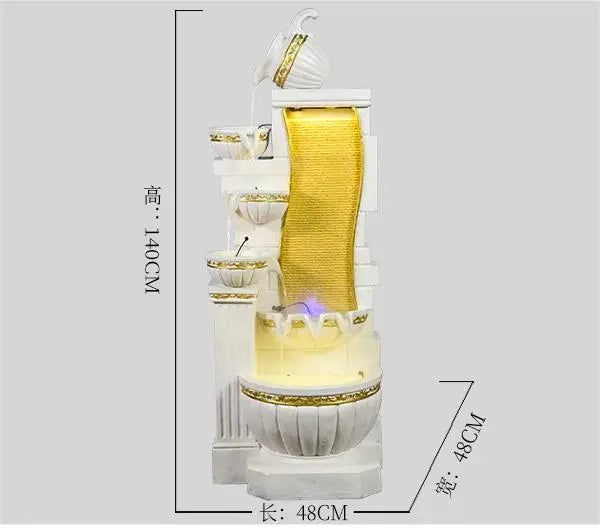 CHENYISHI Fuente de agua corriente de estilo europeo Humidificador de pecera para sala de estar Cascada de pie Regalo de inauguración de la casa 