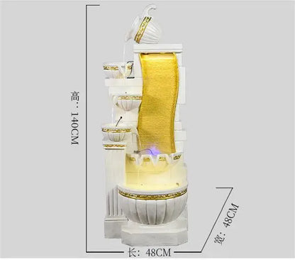 CHENYISHI Fuente de agua corriente de estilo europeo Humidificador de pecera para sala de estar Cascada de pie Regalo de inauguración de la casa 