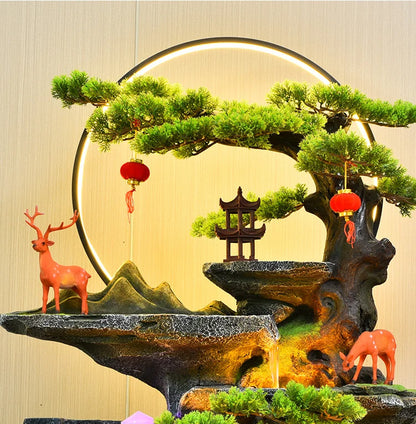 CHENYISHI Chinese Folk Bonsai Feng Shui Creative Decorative Landscape Waterfall Floor-standing Ornaments Water Fountain Gifts