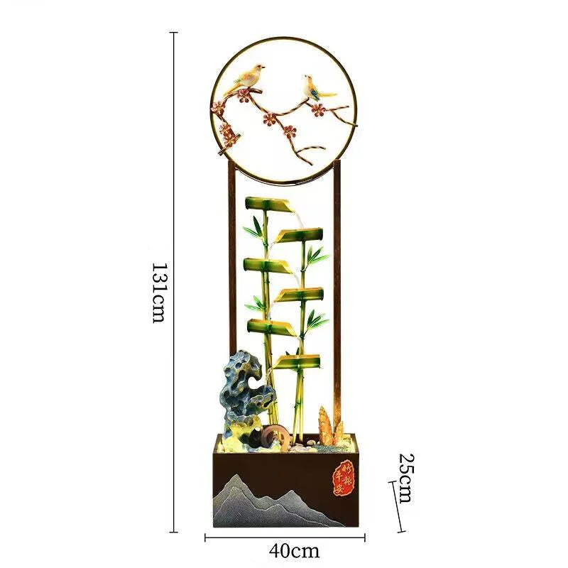 CHENYISHI Venta al por mayor Fuente de agua corriente de bambú de gran tamaño para piso Adornos de oficina Decoración de regalo de agua circulante de bambú 