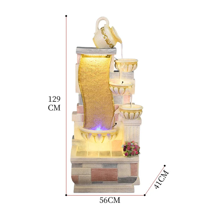 CHENYISHI Fuente de agua corriente de estilo europeo Humidificador de pecera para sala de estar Cascada de pie Regalo de inauguración de la casa 