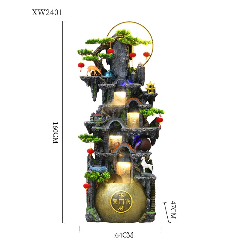 نافورة مياه متدفقة على شكل نافورة راتنج من CHENYISHI لتزيين غرفة المعيشة من أجل زخرفة الثروة والشلالات التقليدية 