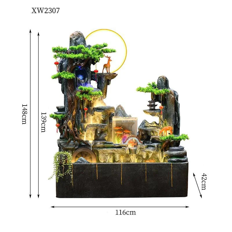 نافورة مياه حائطية من CHENYISHI Rockery Courtyard، نافورة مياه متدفقة، مياه متدفقة، ديكور حوض أسماك طبيعي 