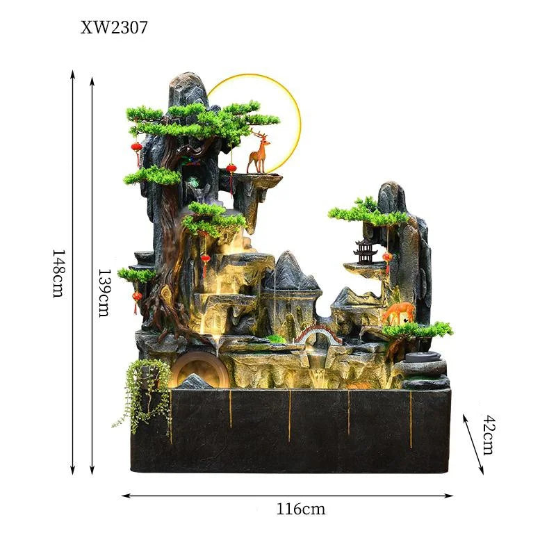 نافورة مياه حائطية من CHENYISHI Rockery Courtyard، نافورة مياه متدفقة، مياه متدفقة، ديكور حوض أسماك طبيعي 