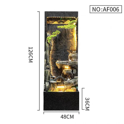 Large Water Fall Curtain Wall Rockery Luxury Villa Decoration Flowing Water Fountain Living Room Courtyard Feng Shui Ornaments