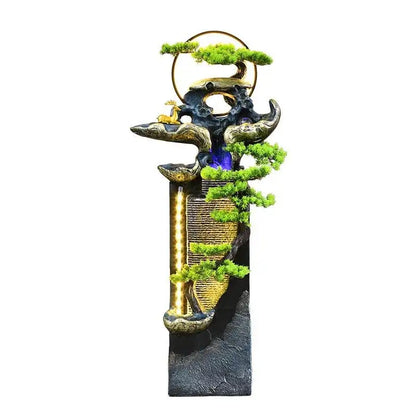 Rockery Lucky Waterfalls Fortune-enhancing Ornaments Large Water Curtain Wall Flowing Water Fountain Entrance Decor