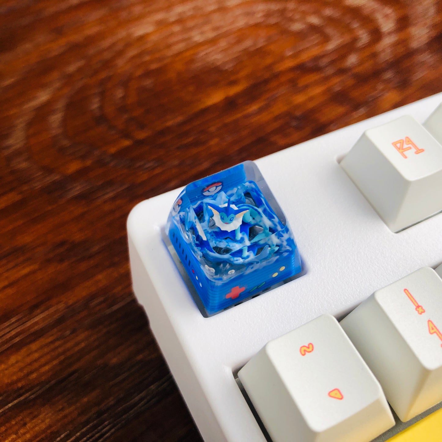 Teclas de Pokémon Vaporeon 1U, tecla de Pokémon personalizada, tecla de Vaporeon, tecla linda de FILCO, tecla artesanal de anime, teclas Cherry MX