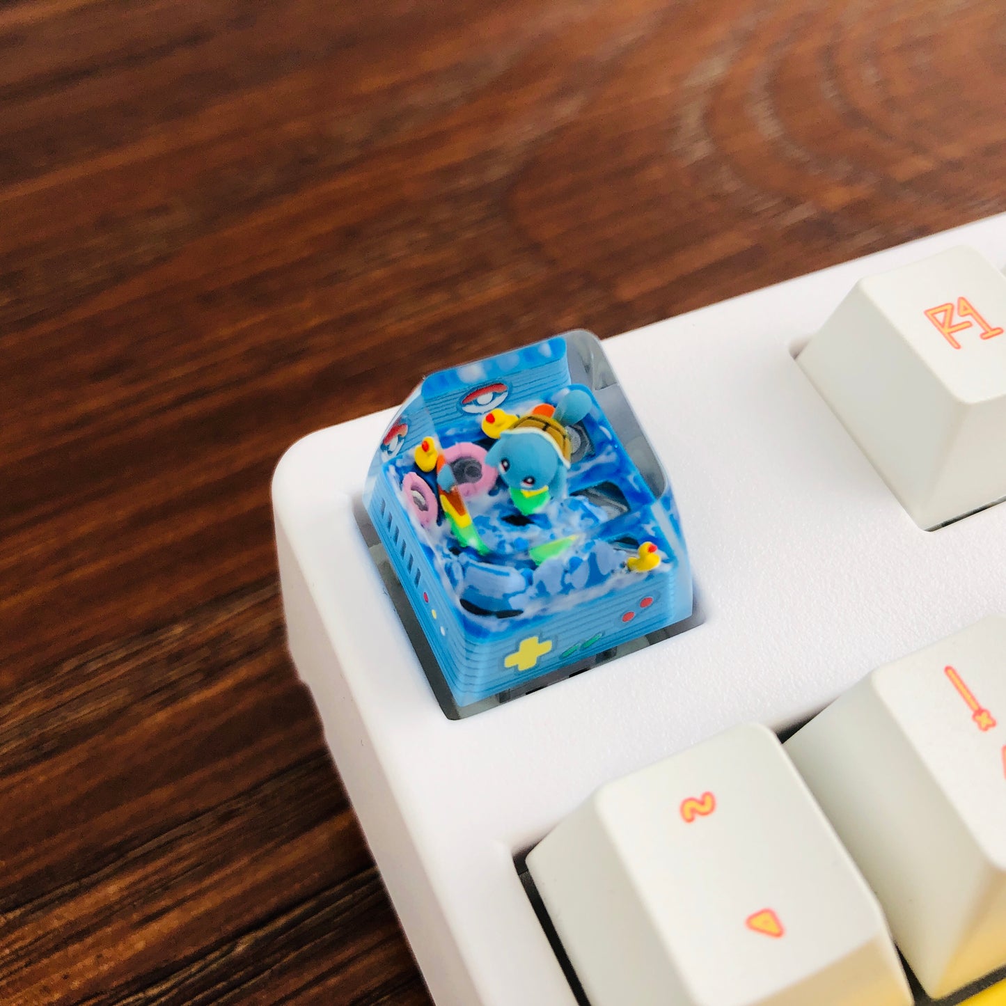 Teclas personalizadas de Squirtle 1U, tecla de Pokémon, linda tecla de Squirtle FILCO, tecla de anime Artisan, teclas Cherry MX