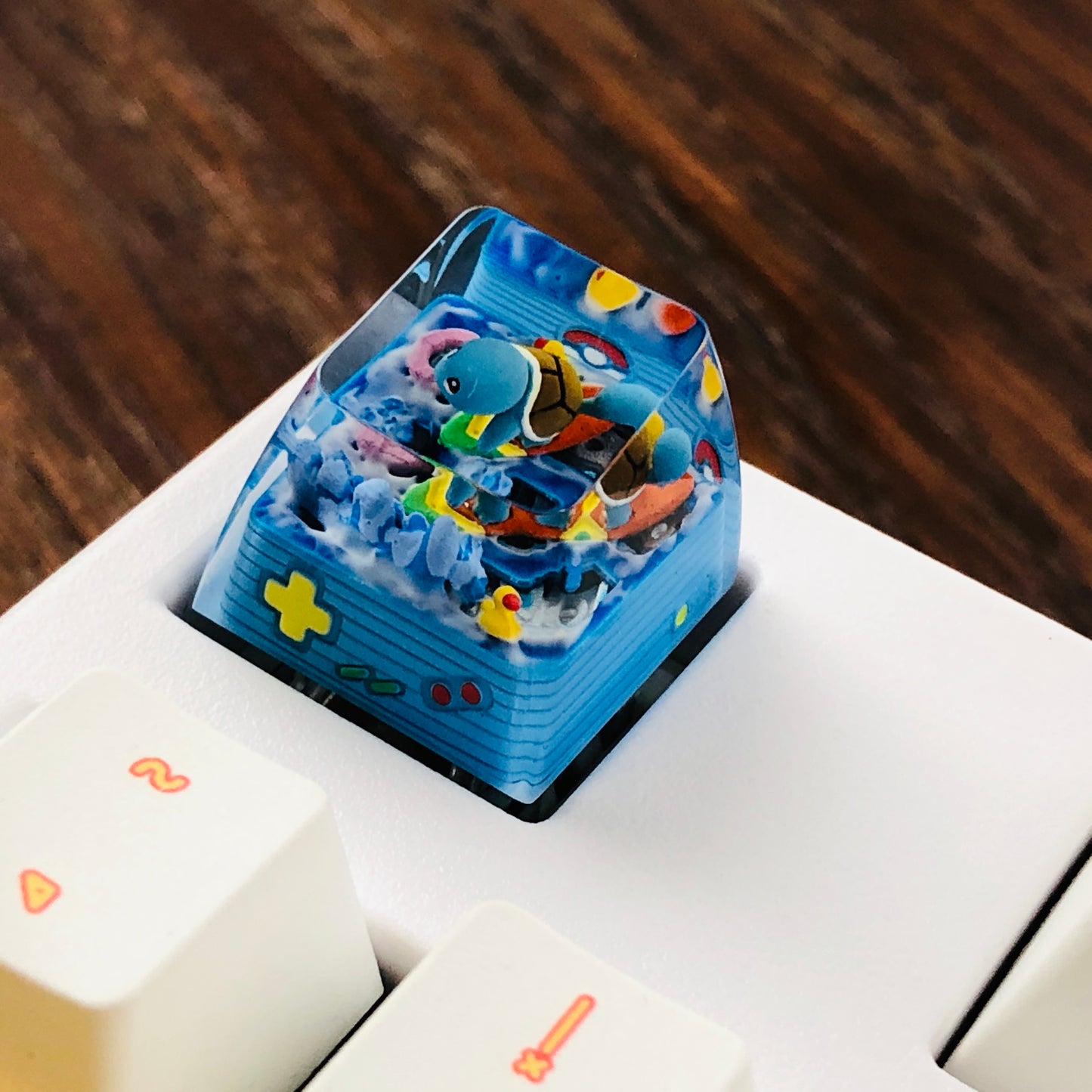 Teclas personalizadas de Squirtle 1U, tecla de Pokémon, linda tecla de Squirtle FILCO, tecla de anime Artisan, teclas Cherry MX