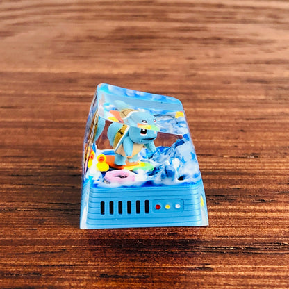 Teclas personalizadas de Squirtle 1U, tecla de Pokémon, linda tecla de Squirtle FILCO, tecla de anime Artisan, teclas Cherry MX