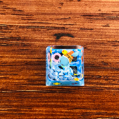 Teclas personalizadas de Squirtle 1U, tecla de Pokémon, linda tecla de Squirtle FILCO, tecla de anime Artisan, teclas Cherry MX