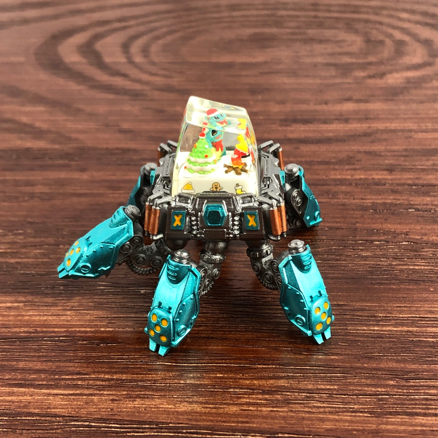 Resin keycap transporter mecha keycap display stand ornaments keycap storage device mecha decorations,green