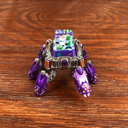 Resin keycap transporter mecha keycap display stand ornaments keycap storage device mecha decorations,Purple