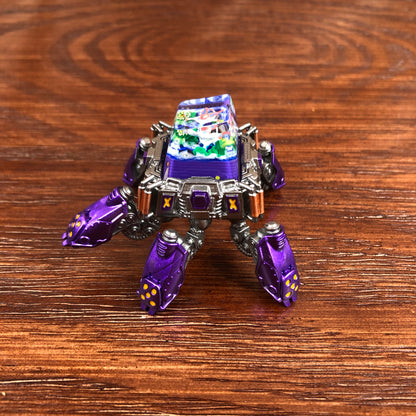 Resin keycap transporter mecha keycap display stand ornaments keycap storage device mecha decorations,Purple