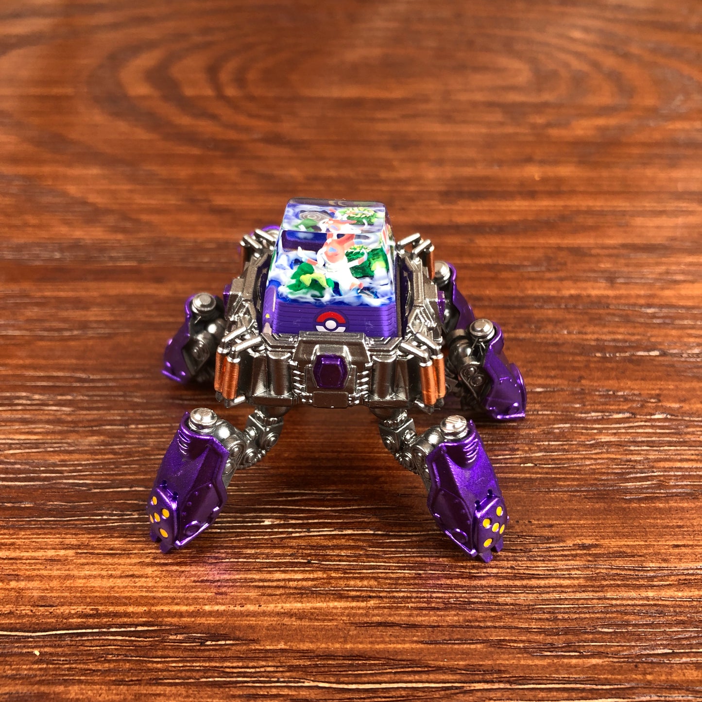 Resin keycap transporter mecha keycap display stand ornaments keycap storage device mecha decorations,Purple