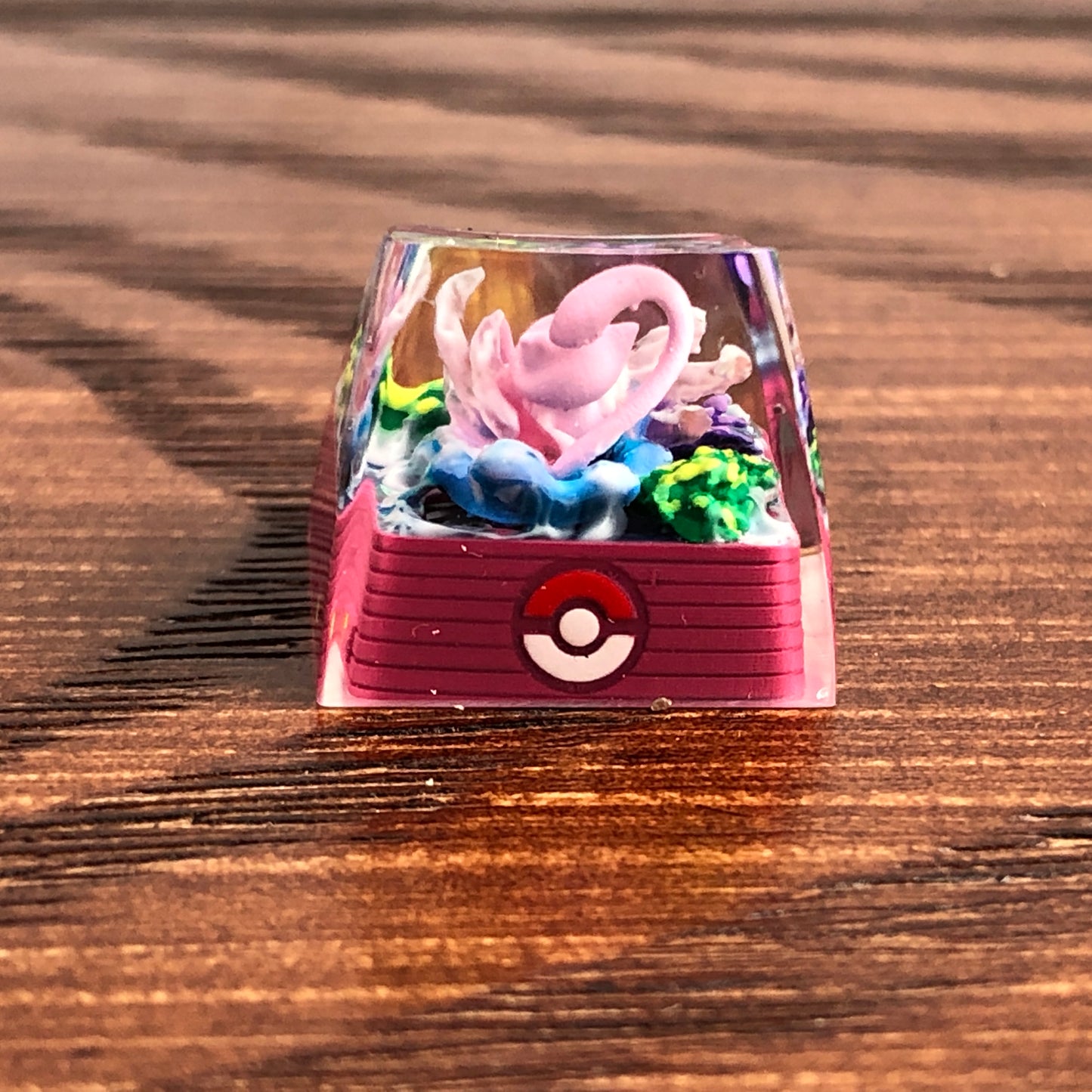 Pokemon Mew Custom 1U Keycaps Pokemon Keycap Liquidate keycap Artisan Keycap Anime Cherry MX Keycaps