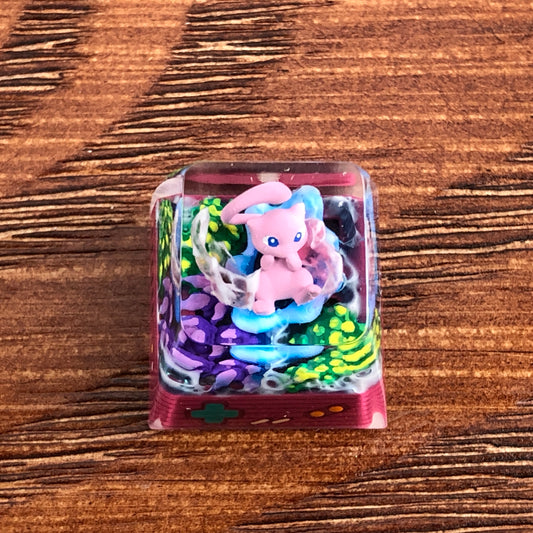 Pokemon Mew Custom 1U Keycaps Pokemon Keycap Liquidate keycap Artisan Keycap Anime Cherry MX Keycaps