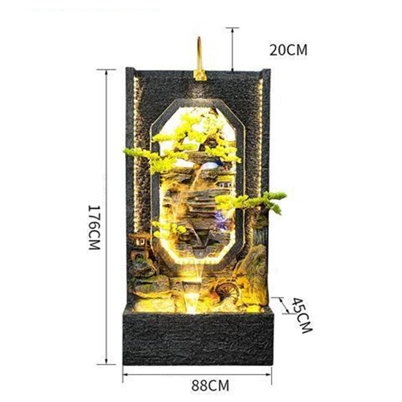 CHENYISHI جدار ستارة مائية على الطراز الأوروبي مع شاشة مياه متدفقة ونافورة مقسمة وعجلة مائية وزخارف نباتية كبيرة من الأرض إلى السقف 