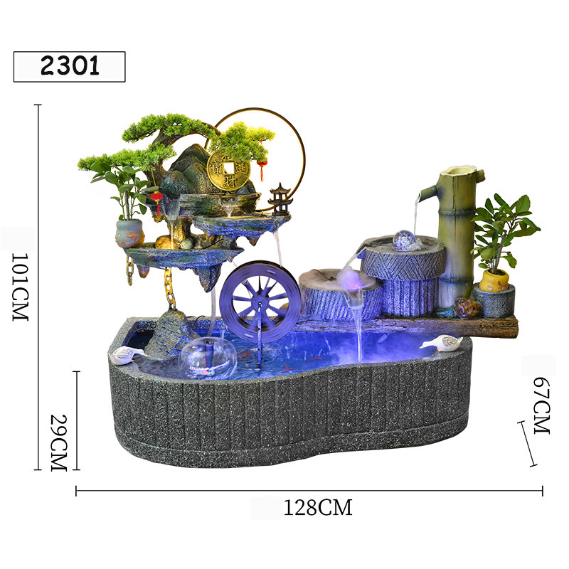 نافورة مياه متدفقة من CHENYISHI Rockery، بركة أسماك، مياه متدفقة، غرفة معيشة، شرفة، حوض أسماك، فناء، شركة بركة أسماك، ديكور فندقي 