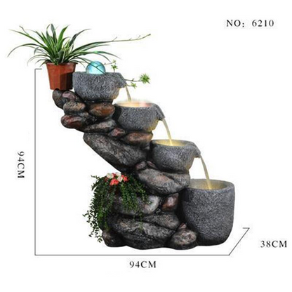 CHENYISHI Water Tank Rockery Flowing Water Fountain Small Fish Pond Balcony Outdoor Garden Layout Fortune Courtyard Circulation