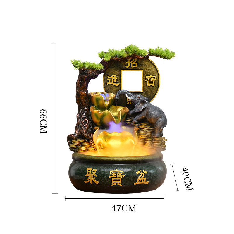 CHENYISHI Chinese Cornucopia Lucky Flowing Water Wealth-generating Ornaments Fountain Living Room Desktop Decorations Home Decor