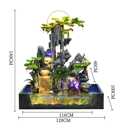 CHENYISHI Gran fuente de agua corriente de piso a techo con forma de rocalla Entrada interior Sala de estar Patio de la fortuna Jardín Pecera 