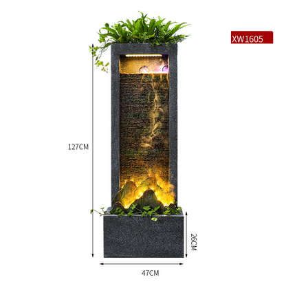 Muro cortina de agua CHENYISHI Mueble de TV de pie Cascadas de circulación Adornos Estatua para exteriores para fuente de agua de jardín 