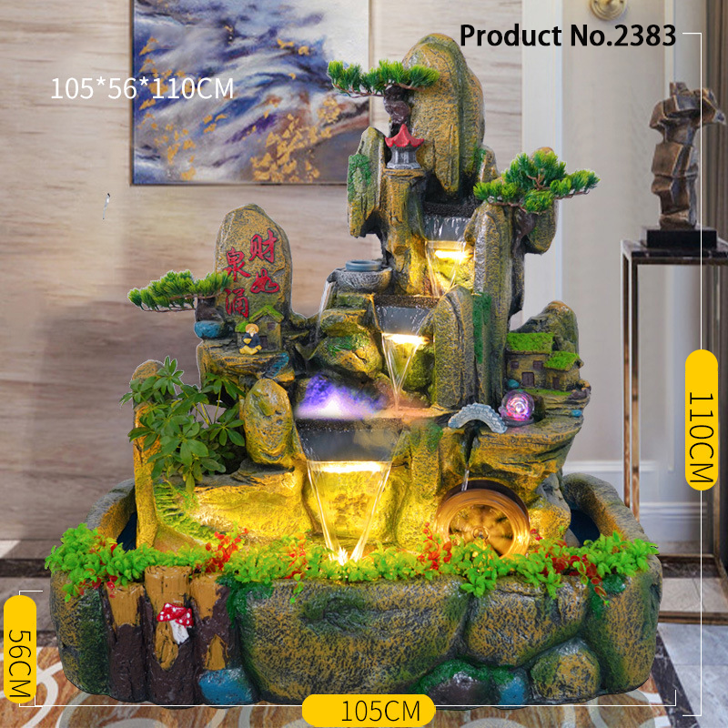 CHENYISHI Rockery Flowing Water Fountain Fish Pond Landscaping Ornaments Indoor Living Room Balcony Lucky Flow Circulation Water Fountain