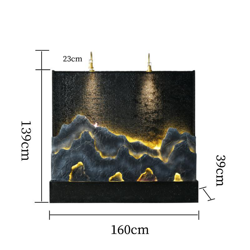 CHNEYISHI Gran fuente de agua corriente con forma de rocalla Muro cortina de agua Mampara divisoria Patio Estanque de peces Hotel Adorno para hacer fortuna 