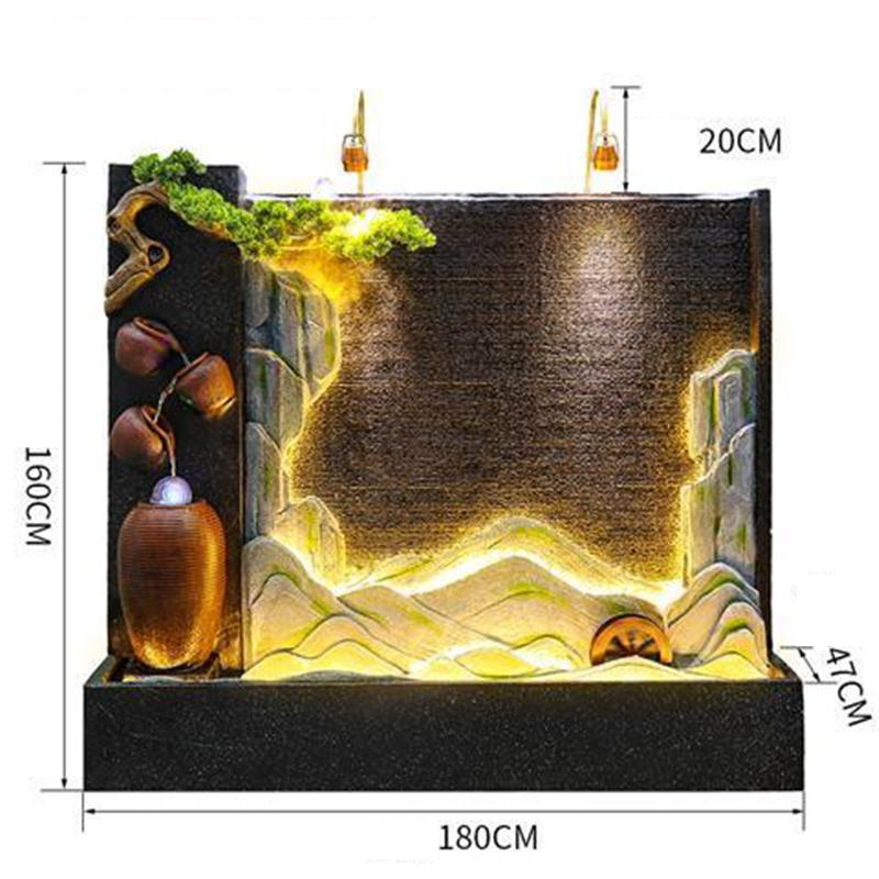 CHENYISHI European-style Water Curtain Wall Flowing Water Screen Water Wheel Partition Fountain Ornaments Large Floor-to-ceiling Rockery