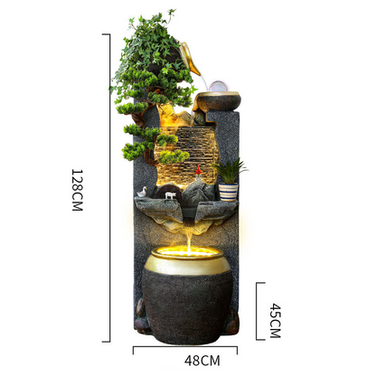 CHENYISHI Chinese Rockery Flowing Water Ornaments Circulating Water Fountain Landscape Creative Fish Tank Opening Gift Water Feature