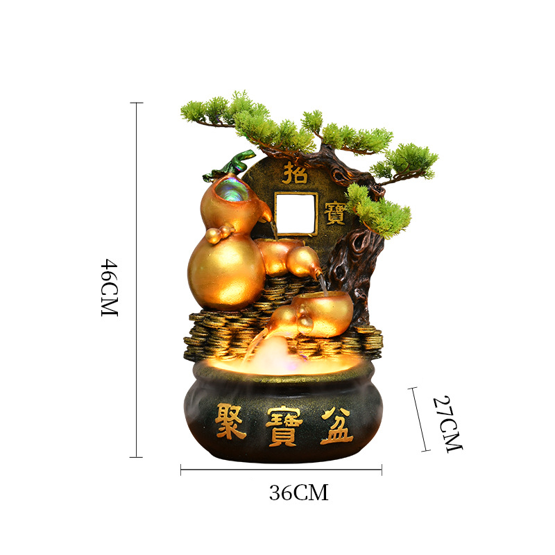 CHENYISHI Chinese Cornucopia Lucky Flowing Water Wealth-generating Ornaments Fountain Living Room Desktop Decorations Home Decor