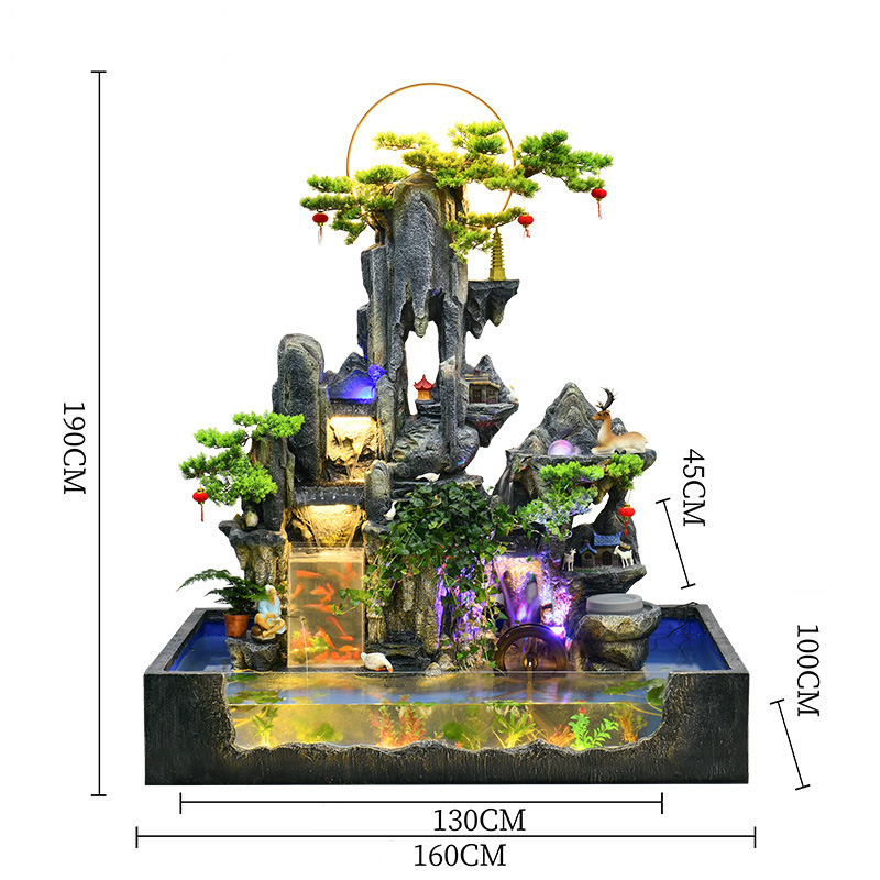 CHENYISHI Gran fuente de agua corriente de piso a techo con forma de rocalla Entrada interior Sala de estar Patio de la fortuna Jardín Pecera 